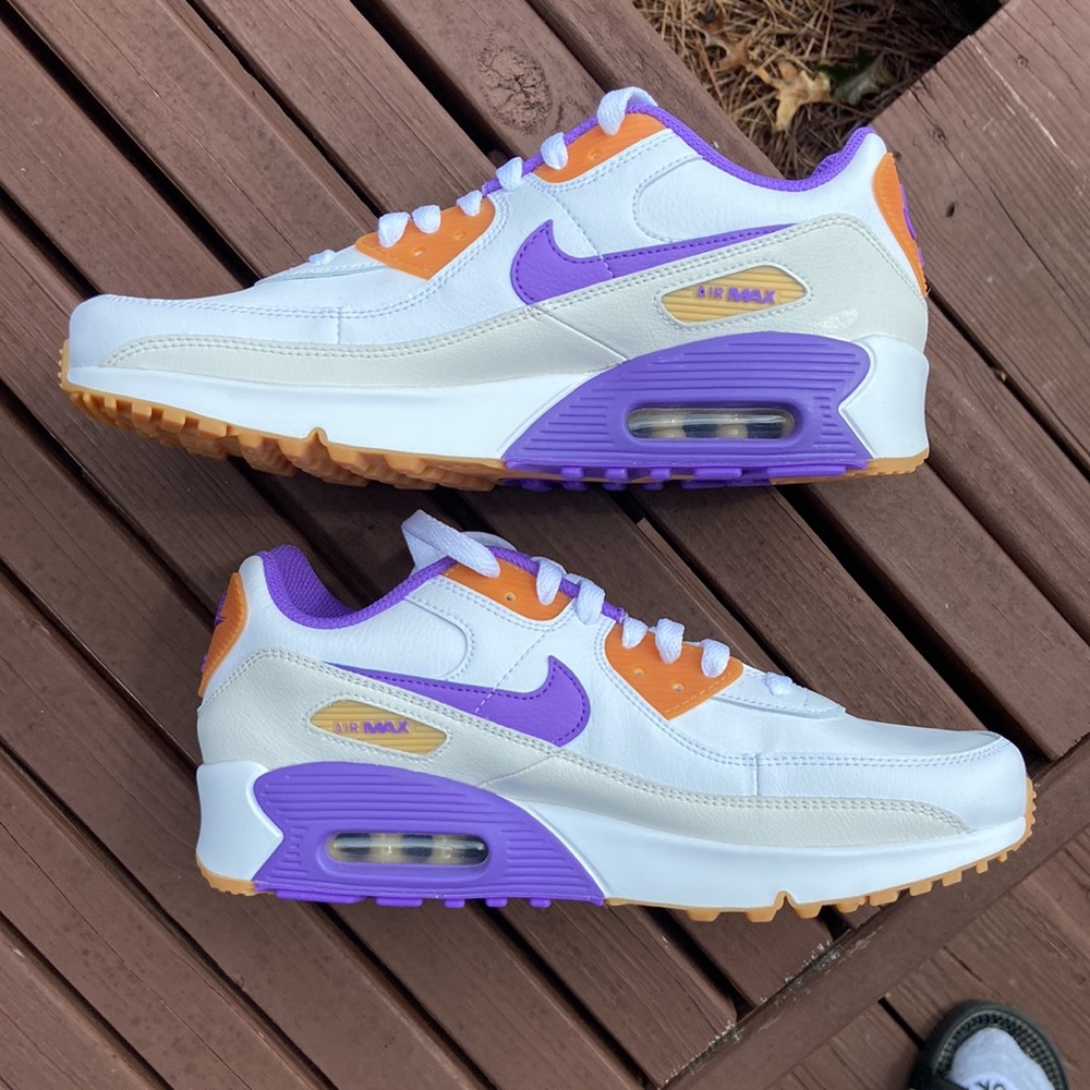 Nike Air Max 90 White Action Grape Women’s Size 8.5 Sneakers - Picture 7 of 13